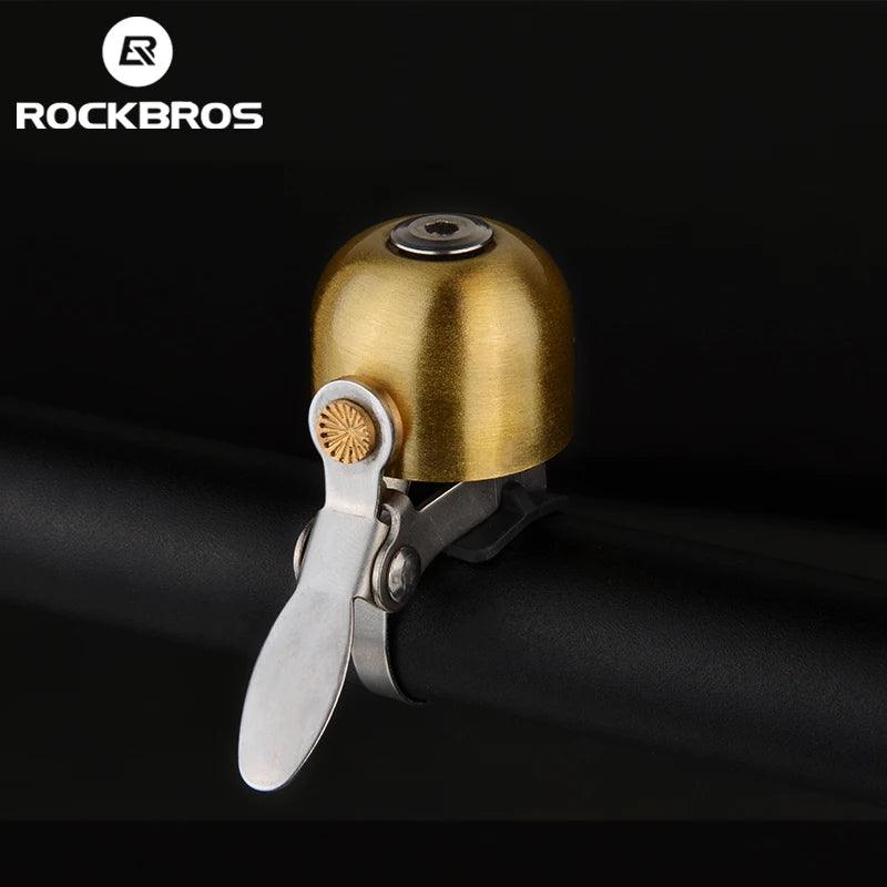 ROCKBROS Bicycle Vintage Brass Bell Ring Clear Sound Quality MTB Road Bike Retro Bell Cycling Children Horn Kid Bike Accessories