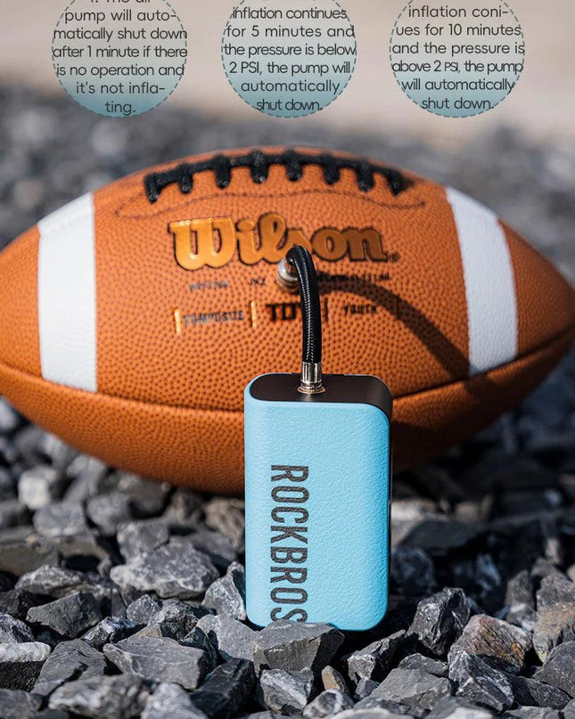 ROCKBROS Mini Electric Air Pump 20PSI Inflator for Balls Portable Type-C Rechargeable Inflator LED Digital Display Compressor