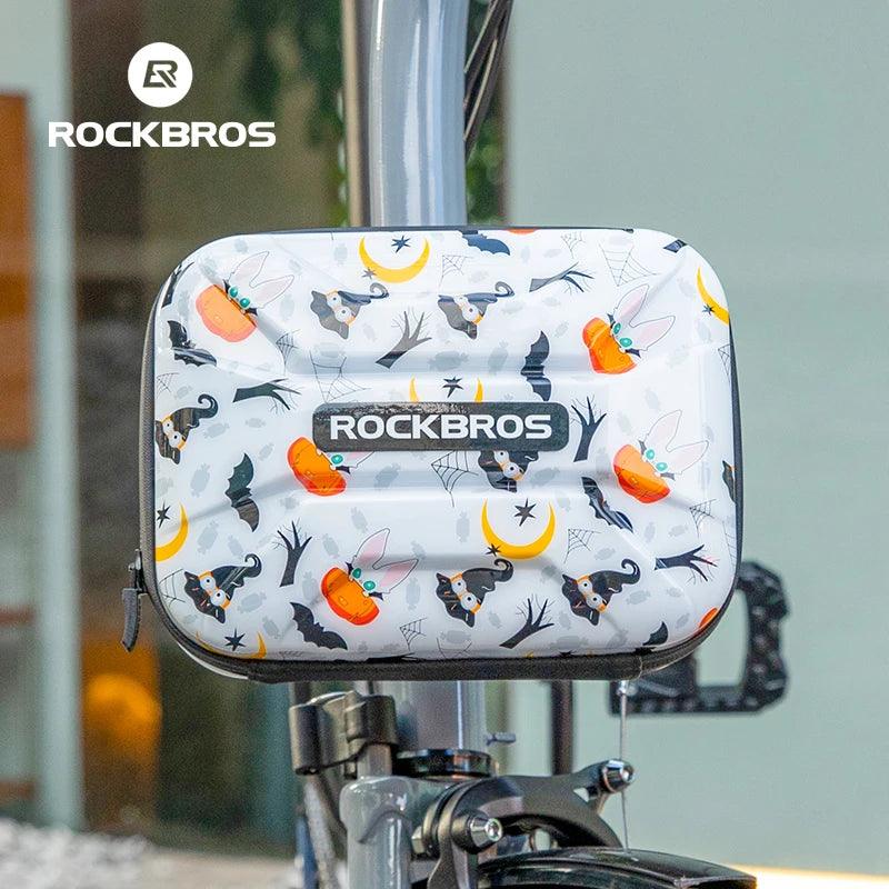 ROCKBROS Bicycle Bag Folding Bike Front Bag 1.9L Big Capacity Hard Sheel Commuting Casual Brompton Bicycle Bag Waterproof Zipper