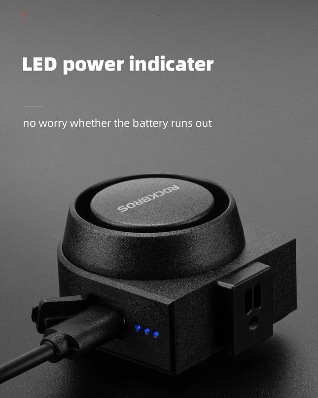 ROCKBROS Bicycle Bell Type-C Anti Theft Electric Horn Wireless Remote Control IPX5 Bike Hidden Installation Bicycle Accessory