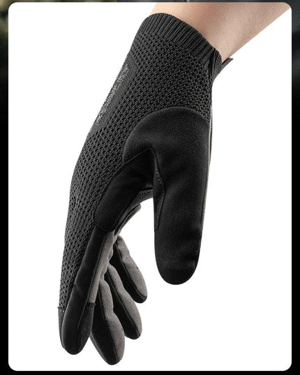 ROCKBROS Bicycle Gloves Full Finger Cycling Gloves Knit Fabric Touch Screen Motorcycle Gloves Autumn Winter Thermal Windproof