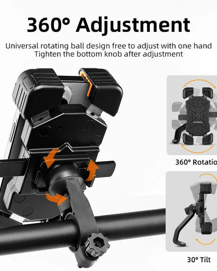 ROCKBROS Bike Phone Holder 360° View Universal Bicycle Phone Holder 4.5-7.2inch Mobile Phone Stand Shockproof Motorcycle Bracket