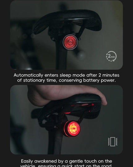 ROCKBROS Bike Light Set MTB Road Cycling Light Waterproof 200LM/400LM Bicycle Headlight + Smart Rear Light Auto Brake Sensing