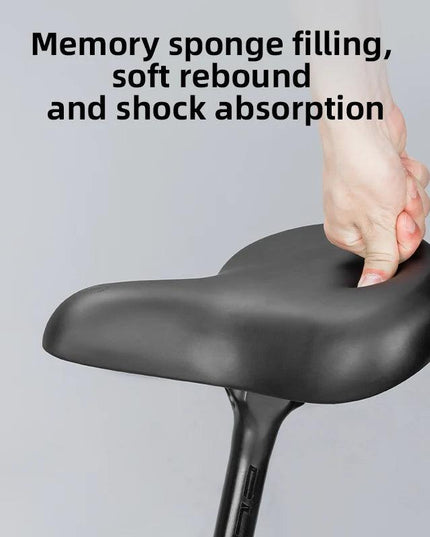 ROCKBROS Bicycle Saddle PVC Leather Comfortable Bike Seat Soft Shock Absorption Oversize Water-Resistant Cycling Cushion