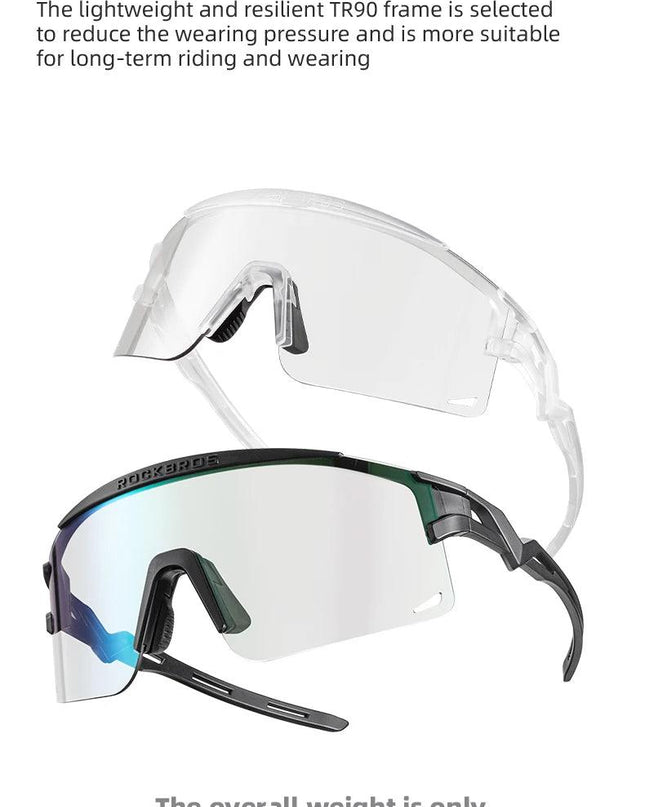 ROCKBROS New Cycling Glasses Ultralight Photochromic Anti-Fog Cycling Sunglasses MTB Road Outdoor Sports UV Protection Goggles ﻿