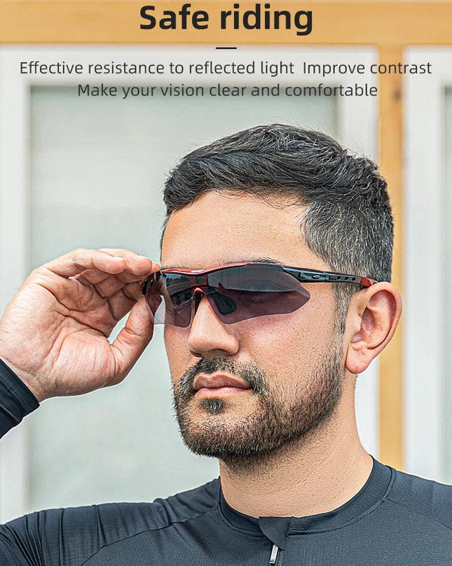 ROCKBROS Bicycle Glasses Polarized Bike Sports Sunglasses Photochromic Men Women UV400 MTB Road Bike Goggles Outdoor Eyewear