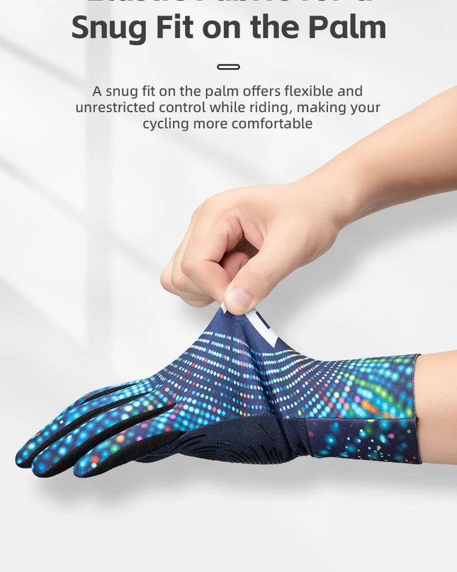 ROCKBROS Winter Gloves Windproof Thermal Warm Cycling Gloves Silicone Anti-Slip Motorcycle Ski Touch Screen Fleece Gloves