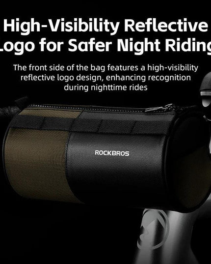 ROCKBROS Bicycle Bag Reflective Handlebar Bag Capacity Storage Multifunctional Portable 1.7L Shoulder Bag Front Bag Accessories