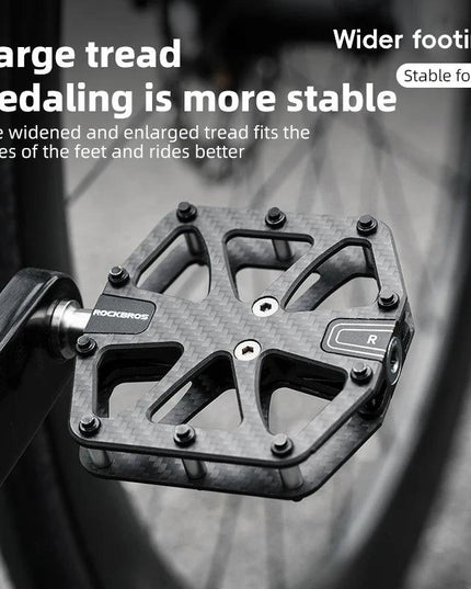 ROCKBROS Ultra-Light Carbon Fiber Pedals 3-Bearing MTB Bicycle Pedals Labor Saving Waterproof Anti-Slip Road Mountain Bike Pedal