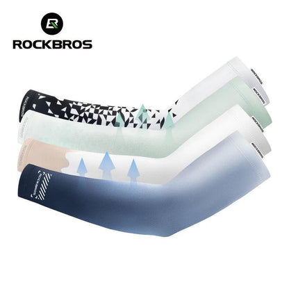 ROCKBROS Ice Silk Bicycle Sleeves Anti-UV Sunscreen Running Cycling Sleeve Fishing Bicycle Outdoor Breathable Unisex Arm Cover