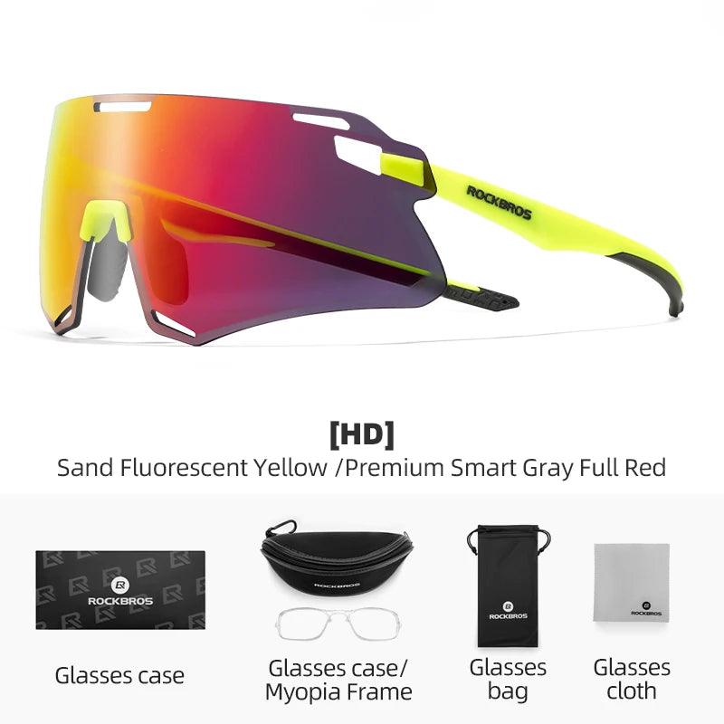 ROCKBROS Cycling Glasses Lightweight Frameless Bike Glasses High-Definition Lenses Road Bicycle Protection Goggles Sport Eyewear