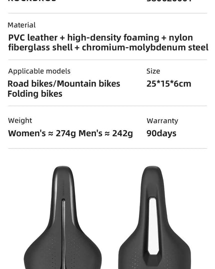 ROCKBROS Ultralight Bicycle Saddle Hollow Breathable Shock-Absorption Nylon MTB Road Bicycle Saddle Chrome Molybdenum Steel Seat