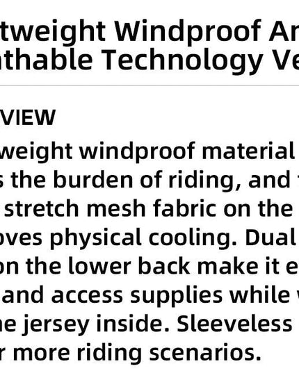 ROCKBROS Cycling Vest for Men Breathable Bicycle Clothing Outdoor Sports Windproof Running Vest Reflective Quick Dry Jersey