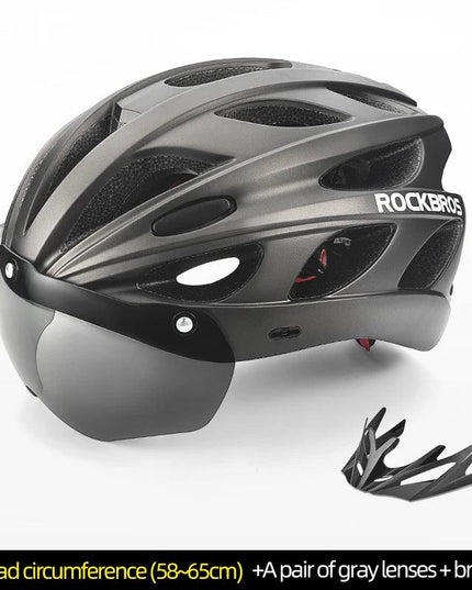 ROCKBROS Bicycle Helmet Integrally-molded Bike Helmet Motor Electric Scooter Riding Helmet Removable Lens Capacete Ciclismo