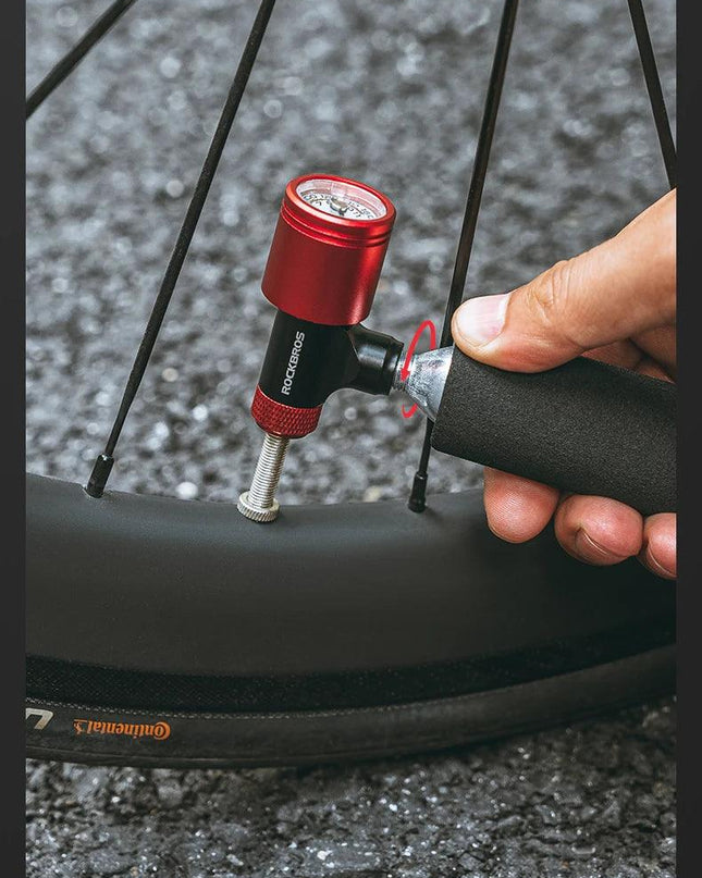 ROCKBROS Bicycle CO2 Cylinder Pump Gas Nozzle Bike Fast Inflator Inflatable Head Aluminum Adapter Riding Emergency Accessories