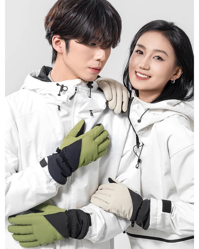 ROCKBROS Winter Ski Gloves Waterproof Snow Keep Warm Windproof Gloves Snowboard Gloves Touch Screen Fleece Motor Riding Gloves