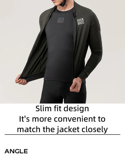 ROCKBROS Winter Jersey Lightweight Fleece Long Sleeve Warm Innerwear Windproof Road Bike Jacket Clothing  Outdoor Hiking Sport