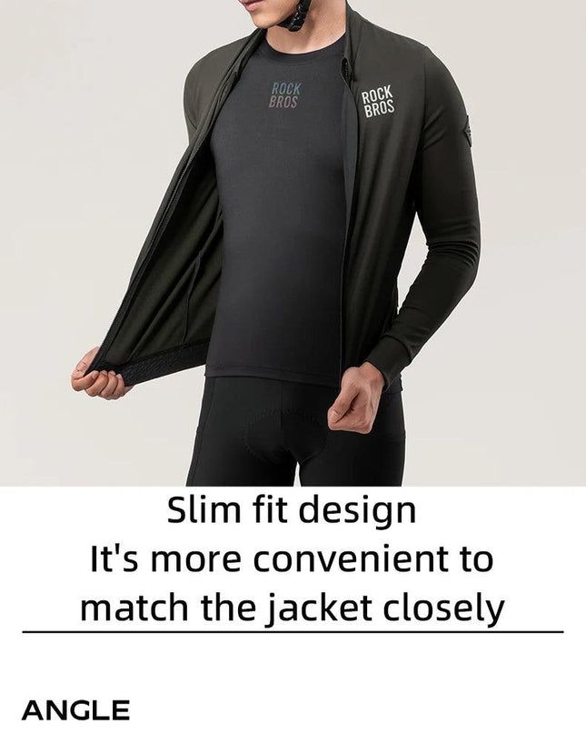 ROCKBROS Winter Jersey Lightweight Fleece Long Sleeve Warm Innerwear Windproof Road Bike Jacket Clothing  Outdoor Hiking Sport