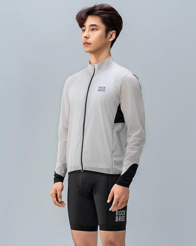 ROCKBROS Lightweight Cycling Jackets Windproof Bike Windbreaker Reflective Breathable Running Jacket Men's Coat With YKK Zipper