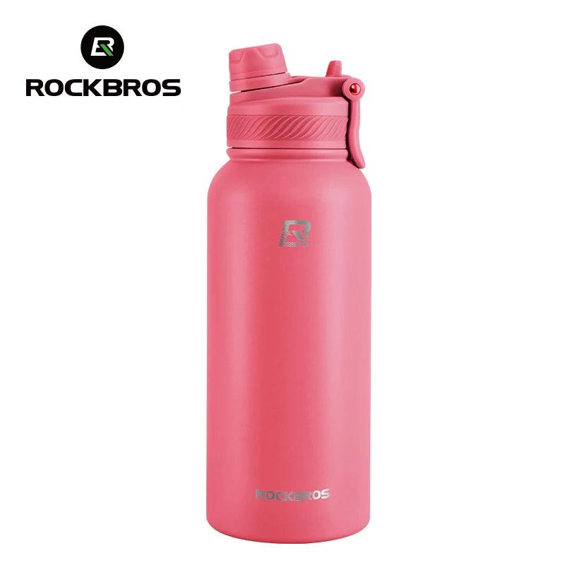 ROCKBROS 1L Thermal Water Bottle Sports Water Bottle Non Slip 304 Stainless Steel Cold And Hot Thermo Cup Cycling Hiking Equip