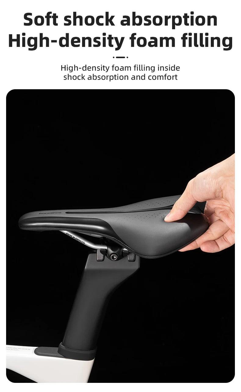 ROCKBROS Ultralight Bicycle Saddle Hollow Breathable Shock-Absorption Nylon MTB Road Bicycle Saddle Chrome Molybdenum Steel Seat