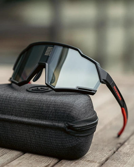ROCKBROS Sunglasses Polarized Cycling Glasses Electronic Color Change Glasses UV400 Safety Bike Bicycle Eyewear Sports Goggles