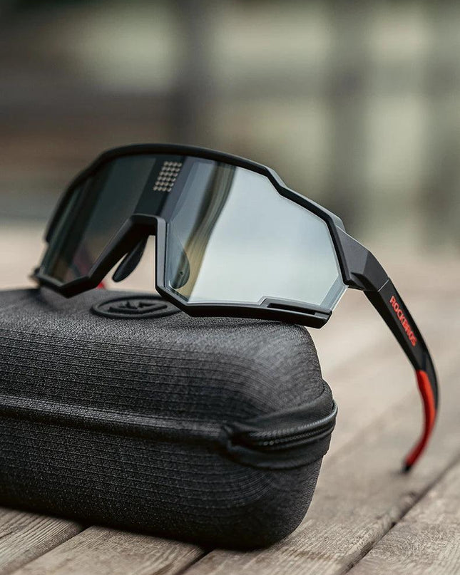 ROCKBROS Sunglasses Polarized Cycling Glasses Electronic Color Change Glasses UV400 Safety Bike Bicycle Eyewear Sports Goggles