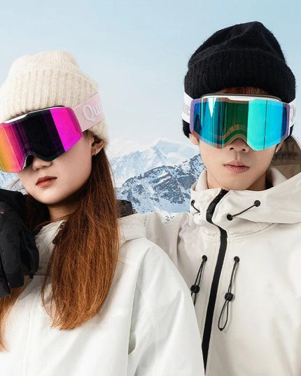 Qunature Ski Goggles Large Frame Snowboard Snow Goggles Double Layers UV400 Anti-fog Ski Glasses Skiing Outdoor Sport Eyewear