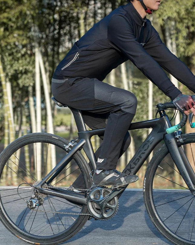 ROCKBROS Bike Pants Winter Bicycle Long Pants Thermal Fleece Reflective Cycling Pants Warm Windproof Men Sport Trousers EUR Size