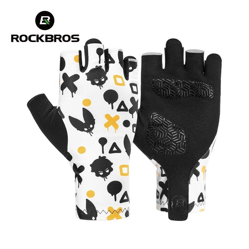 ROCKBROS Cycling Gloves Half Finger Summer Men Women Gloves Breathable Anti Slip MTB Road Bike Gloves Fitness Shock-absorbing