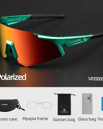 ROCKBROS Photochromic Cycling Glasses Polarized Adjustable Nose Support Myopia Frame Sports Sunglasses Men Women Eyewear Goggle