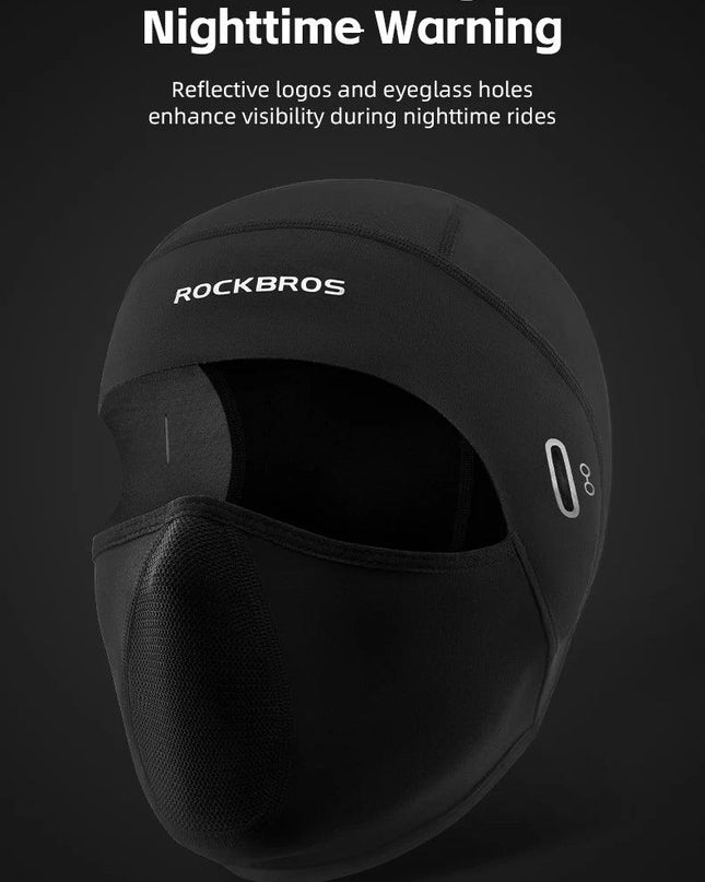 ROCKBROS Warm Windproof Cycling Cap Full Face Mask Fleece Thermal Helmet Head Cover Balaclava Ski Bicycle Motorcycle Head Hat