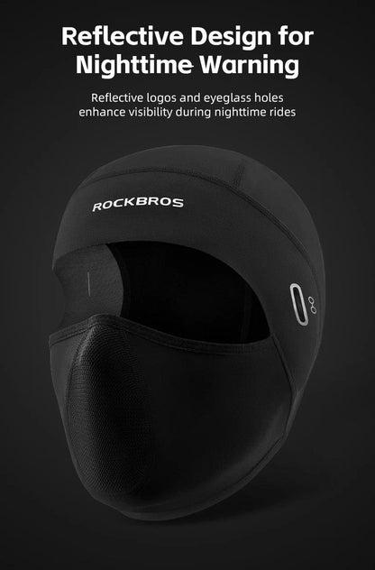 ROCKBROS Warm Windproof Cycling Cap Full Face Mask Fleece Thermal Helmet Head Cover Balaclava Ski Bicycle Motorcycle Head Hat