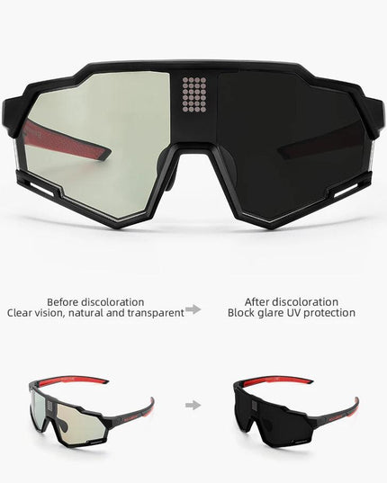 ROCKBROS Sunglasses Polarized Cycling Glasses Electronic Color Change Glasses UV400 Safety Bike Bicycle Eyewear Sports Goggles