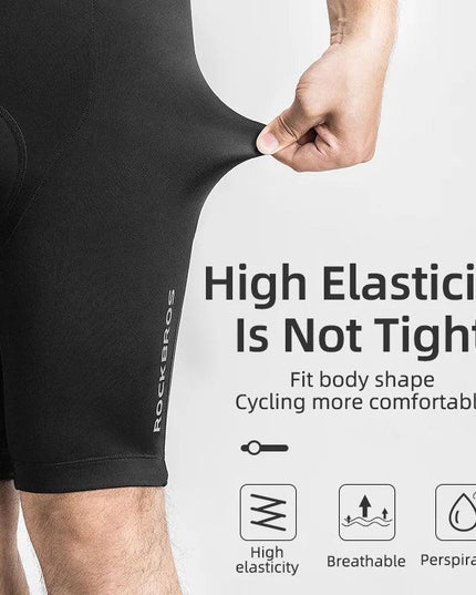 ROCKBROS Cycling Shorts Men Bib Shorts Summer Elastic Padded Bike Tights Anti-slip Breathable MTB Ciclismo Bicycle Under Wear