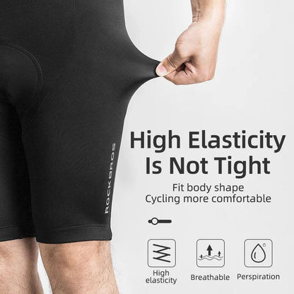 ROCKBROS Cycling Shorts Men Bib Shorts Summer Elastic Padded Bike Tights Anti-slip Breathable MTB Ciclismo Bicycle Under Wear