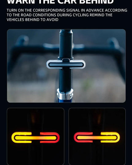 ROCKBROS Bicycle Smart Rear Light Type-C Charging IPX6 Brake Sensor Auto Stop Cycling Taillight Warning Light Bike Accessories