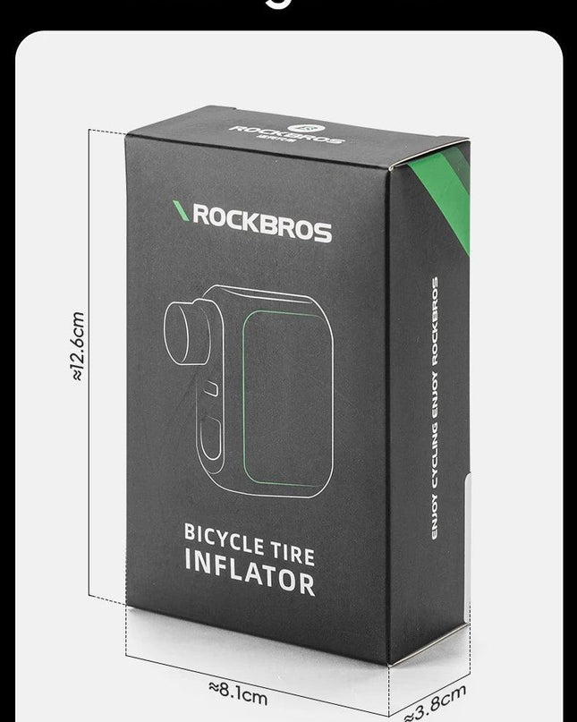 ROCKBROS Electric Air Pump Portable 100PSI Bicycle Pump Air Compressor Rechargeable Tire Inflator Pump 300mAh Battery Capacity