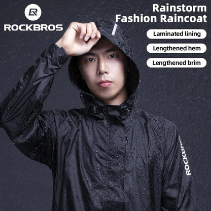 ROCKBROS Cycling Waterproof Jacket Men Breathable Reflective Hooded Raincoat Waterproof  Outdoor Sport Windbreaker European Size