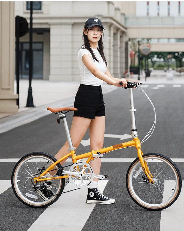 ROCKBROS Lightweight Bike Folding Design 20 inch Bike With Shimano 8-speed Wire-drawn Disc Brake System Adult Folding Bike