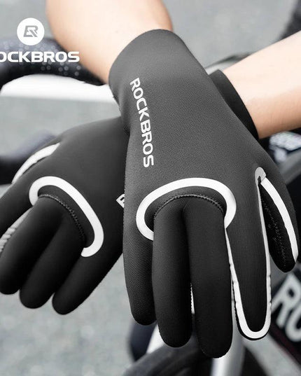 ROCKBROS Winter Warm Gloves Windproof Waterproof Bicycle Sports Mitten Warm Fleece Gloves Non-slip Motorcycle Ski Riding Gloves