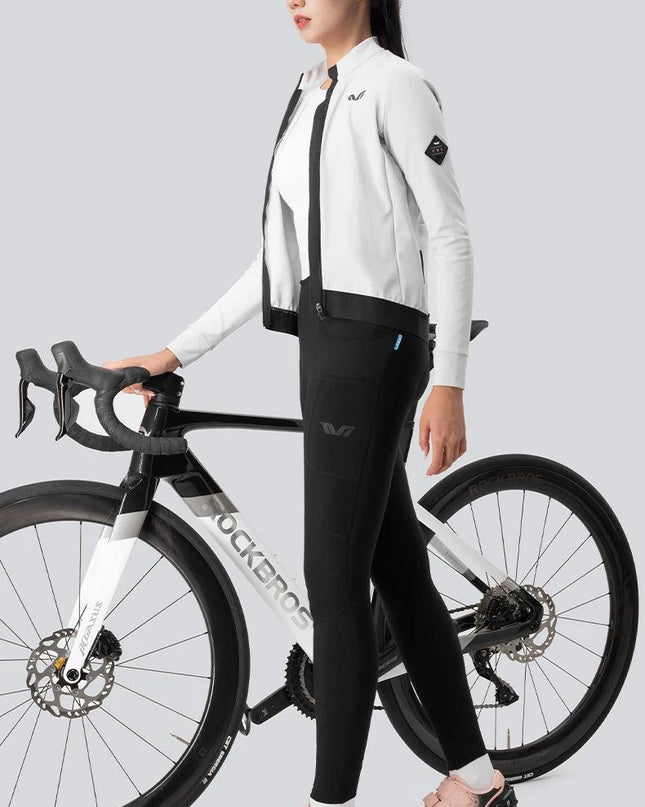 ROCKBROS TVI Series Bicycle Pants Pads Italy Imported Fleece Warm Windproof Tights Leggings High Elasticity Cycling Trousers