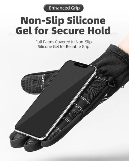 ROCKBROS Winter Gloves Touch Screen Gloves Warm Outdoor Cycling Driving Motorcycle Fleece Gloves Windproof Non Slip Full Fingers