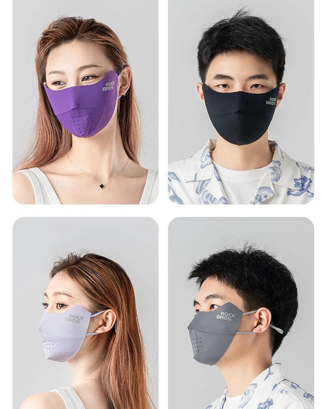 ROCKBROS Cycling Ice Silk Face Mask Anti-UV Sun Protection Breathable Dustproof Men Women Bandana Running Fishing Sports Mask