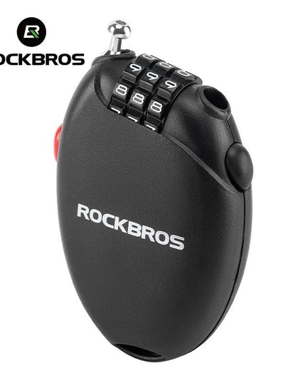 ROCKBROS Bicycle Lock Anti-theft Portable Lightweight 3-Digit Password Cable Lock Helmet Lock Chain Backpack Bike Accessories