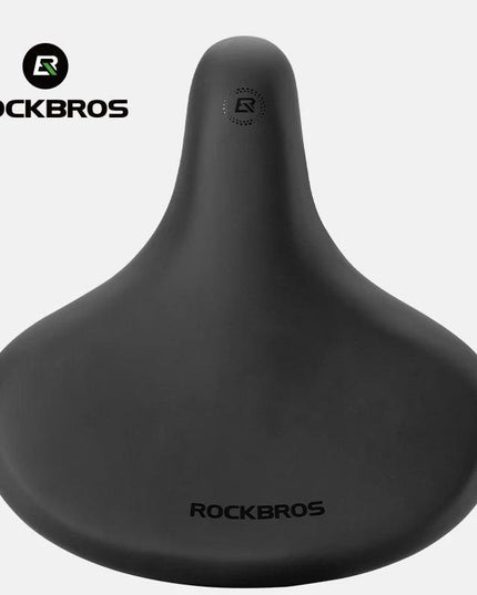 ROCKBROS Bicycle Saddle PVC Leather Comfortable Bike Seat Soft Shock Absorption Oversize Water-Resistant Cycling Cushion