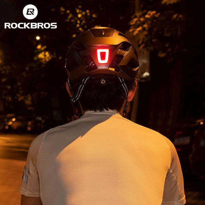 ROCKBROS  Mni Bike Light Waterproof USB Rechargeable Helmet Taillight Lantern For Bicycle LED Safety Night Riding Tail Light