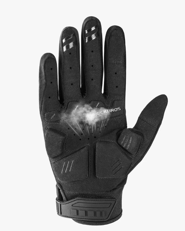 ROCKBROS Tactical Gloves SBR Thickened Pad Cycling Gloves Shockproof Breathable GEL Bike Gloves Winter Warmer Full Finger Sport