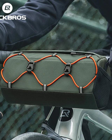 ROCKBROS Bicycle Front Tube Bag 2.2L Capacity Handlebar Bag Waterproof Multifunction Portable Shoulder Bag Tube Bag Elastic Band