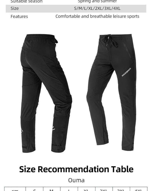 ROCKBROS Cycling Pants Spring Summer Quick Drying Sports Pants Women Men's Pants MTB Road Bike Pants Breathable Bicycle Trousers